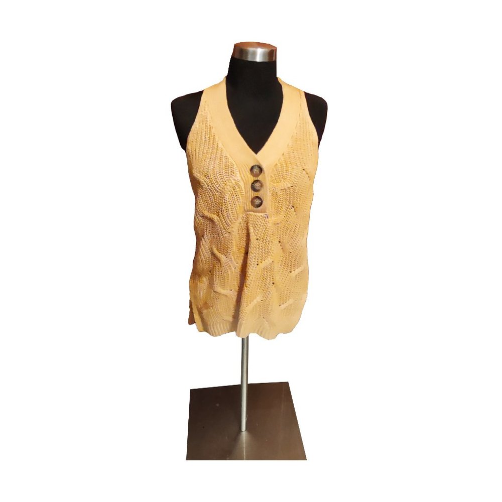 Marled Women's Yellow Sleeveless Crochet Top